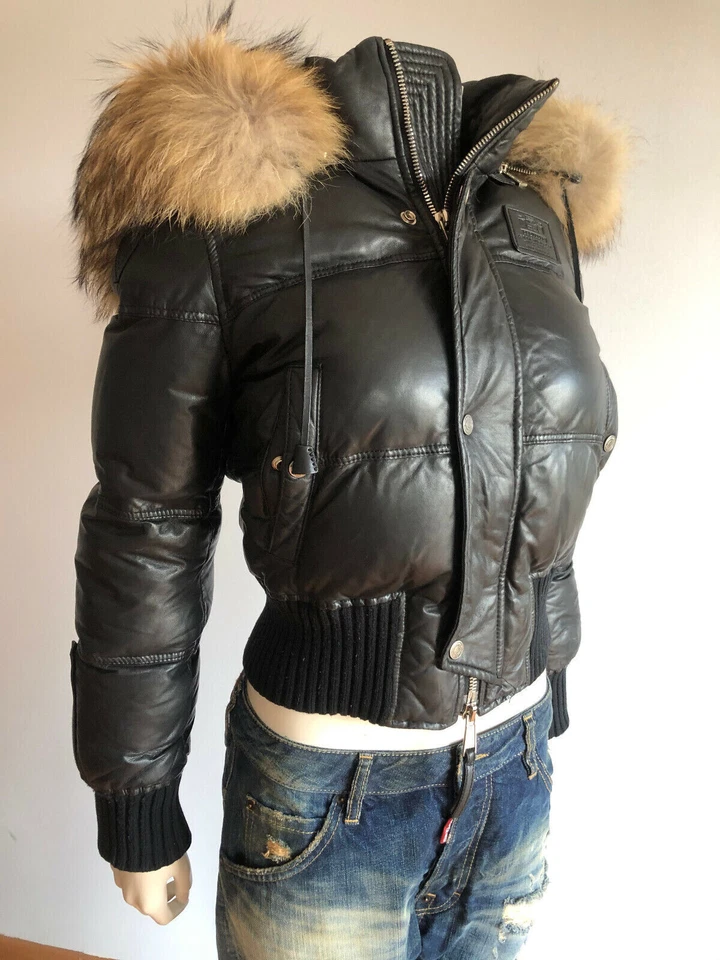 Authentic DSQUARED Real Down Leather Jacket 71AM184 size 42 - Image 3 of 4