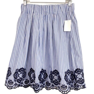 Joe Fresh Women S Floral Eyelet Stripe Flare Skirt New with Tags