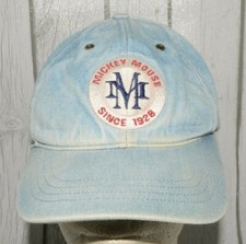 Mickey Mouse Since 1928 Denim Hat Cap Adjustable Strap Vintage