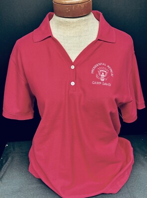 NWT Womens Devon & Jones Camp David Presidential Retreat Polo Shirt  Sz.Med