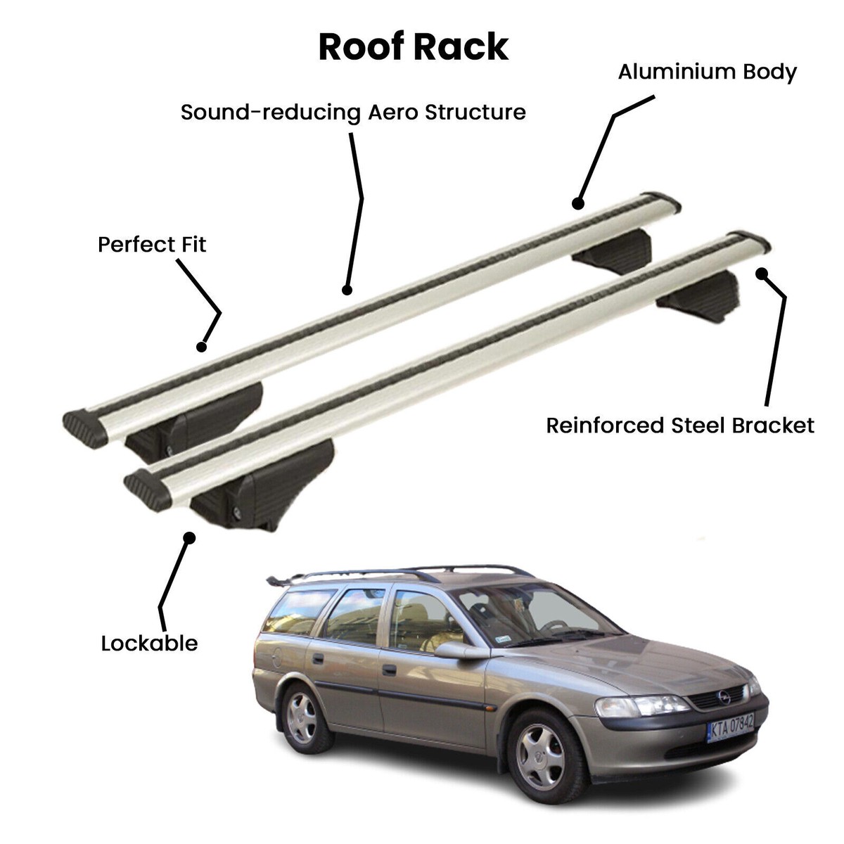 Pcs Silver Cross Bars for OPEL VECTRA SW 1996-2002