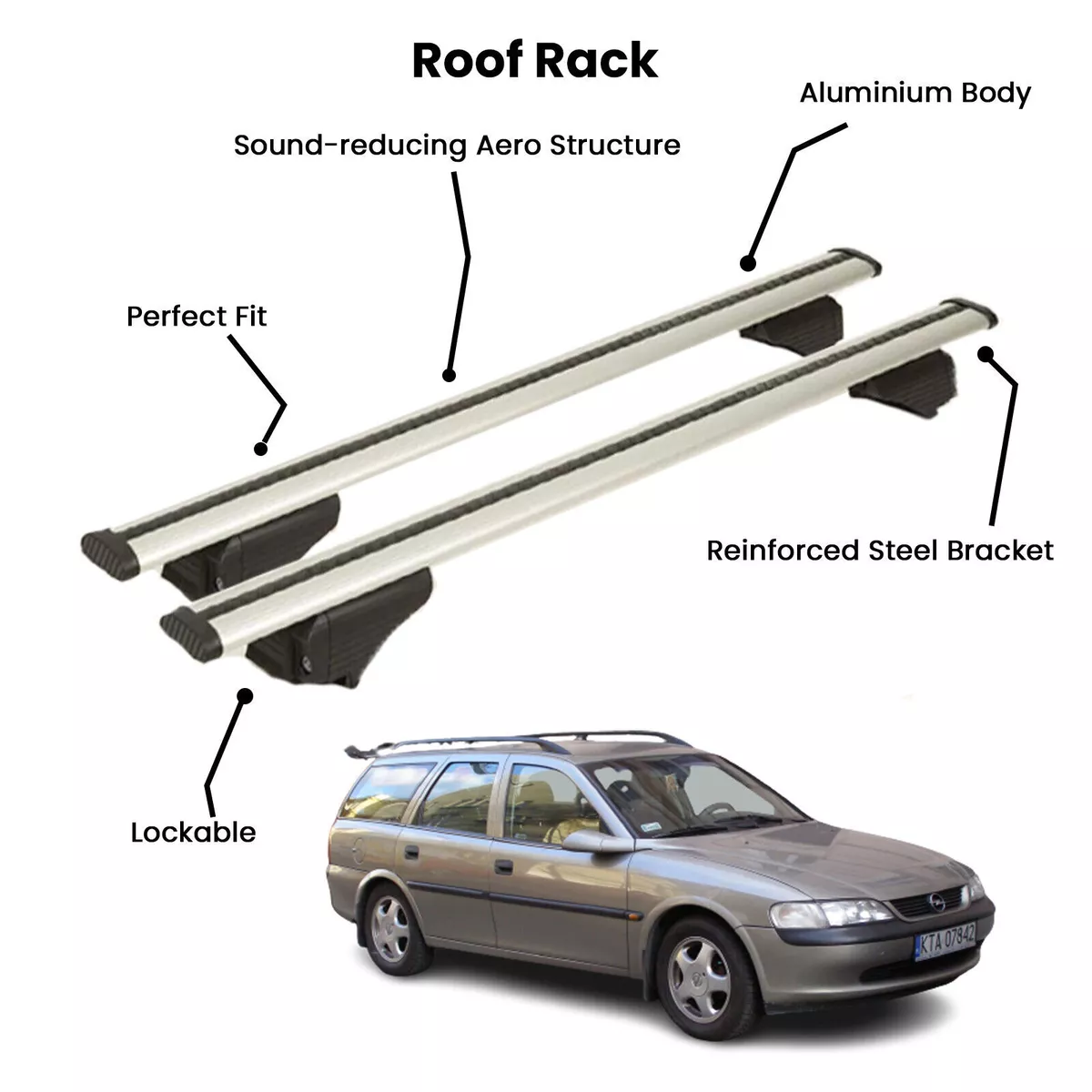 2 Pcs Silver Cross Bars for OPEL VECTRA SW 1996 2002 eBay
