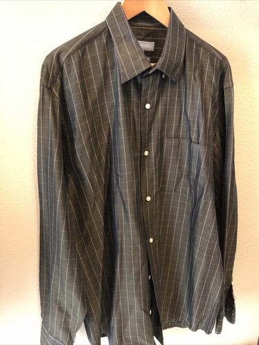 Men XL Long Sleeve Buttondown Shirt By HICKEY FREEMAN Men’s Subtle Checked Shirt - Picture 5 of 12