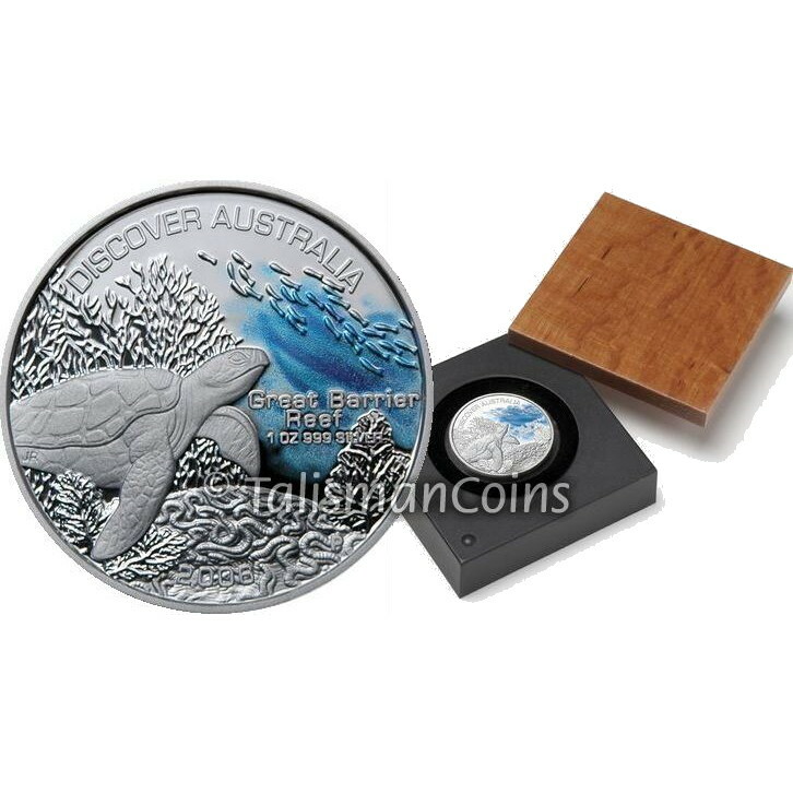 Discover Australia 2006 GREAT BARRIER REEF Sea Turtle $1 Oz Pure