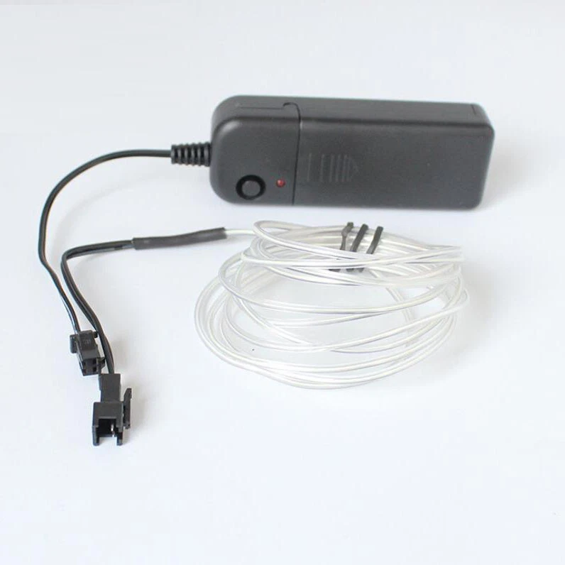 Battery Powered Neon LED Light Glow EL Wire String Strip Rope Tube Party Decor - Image 4 of 4