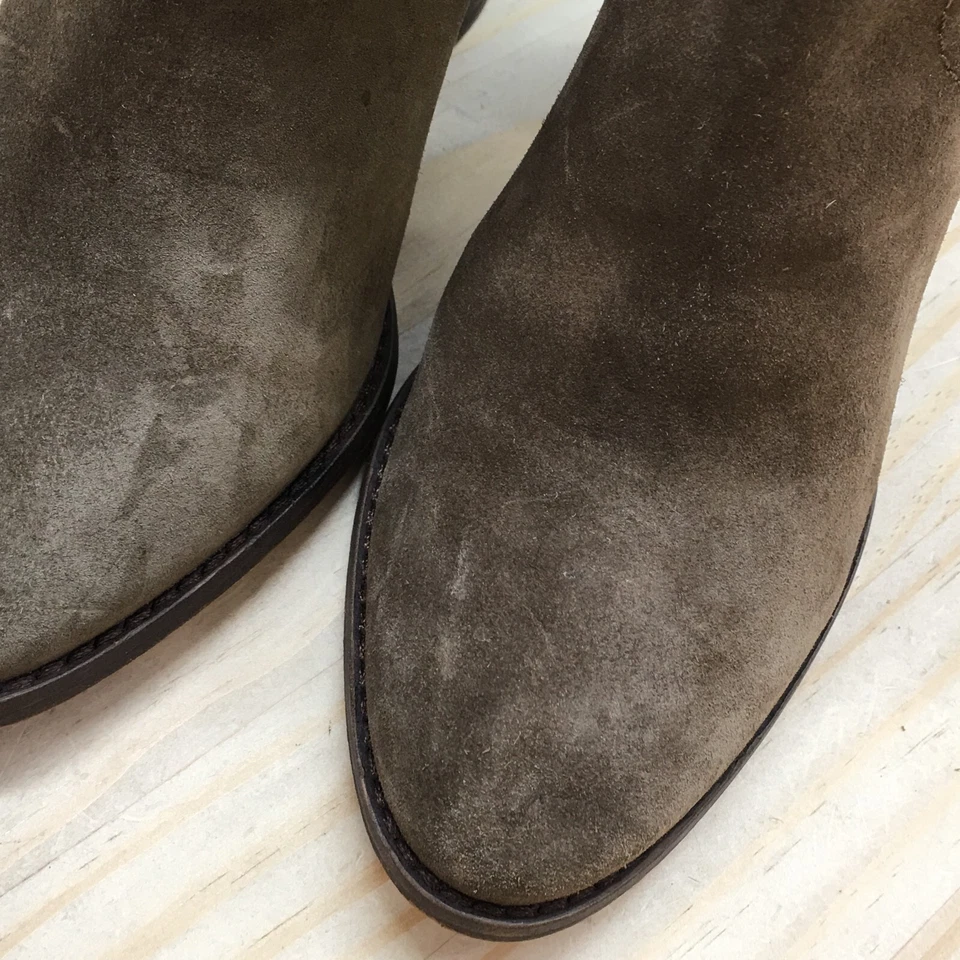 Botas esplêndidas femininas 7.5 Hila botas de tornozelo marrom camurça atrás zíper salto casual - Imagem 4 de 4