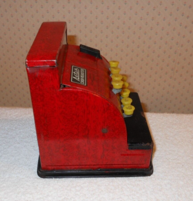 Vintage Aster Metal Cash Register Toy - Red - Made In Japan