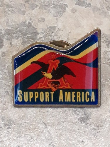 Anheuser Busch "Support America" Patriotic Lapel Pin 1"