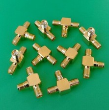  10 PCS SMA Female to 2 Double Female T type RF Adapter - USA Seller