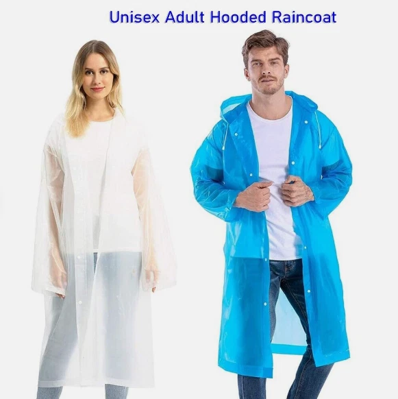 Unisex Adulto Impermeable Impermeable Impermeable Abrigo de Lluvia Chaqueta con Capucha Poncho Prendas para la Lluvia Camping Foto 2 de 4