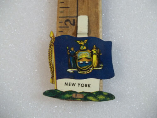 NOWY JORK Flaga państwowa Metalowa etykieta kolekcjonerska, z faktami państwowymi na temat projektu pleców - Zdjęcie 1 z 4