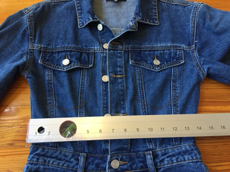 TRAJE VAQUERO MISSGUIDED Talla 4 Mujer Denim Cremallera Mosca Abotonable Cinturón Lazos Foto 4 de 4