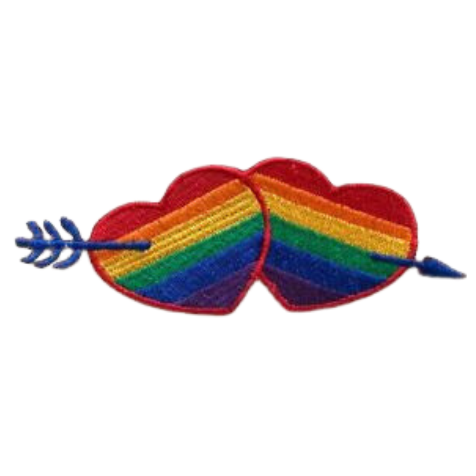 Colorful Hearts & Arrow Embroidered Iron-On Sew-On Patch