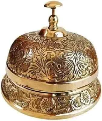 Desk Bell Antique Vintage Brass Hotel Service Ornate Reception decor item - Image 1 of 3