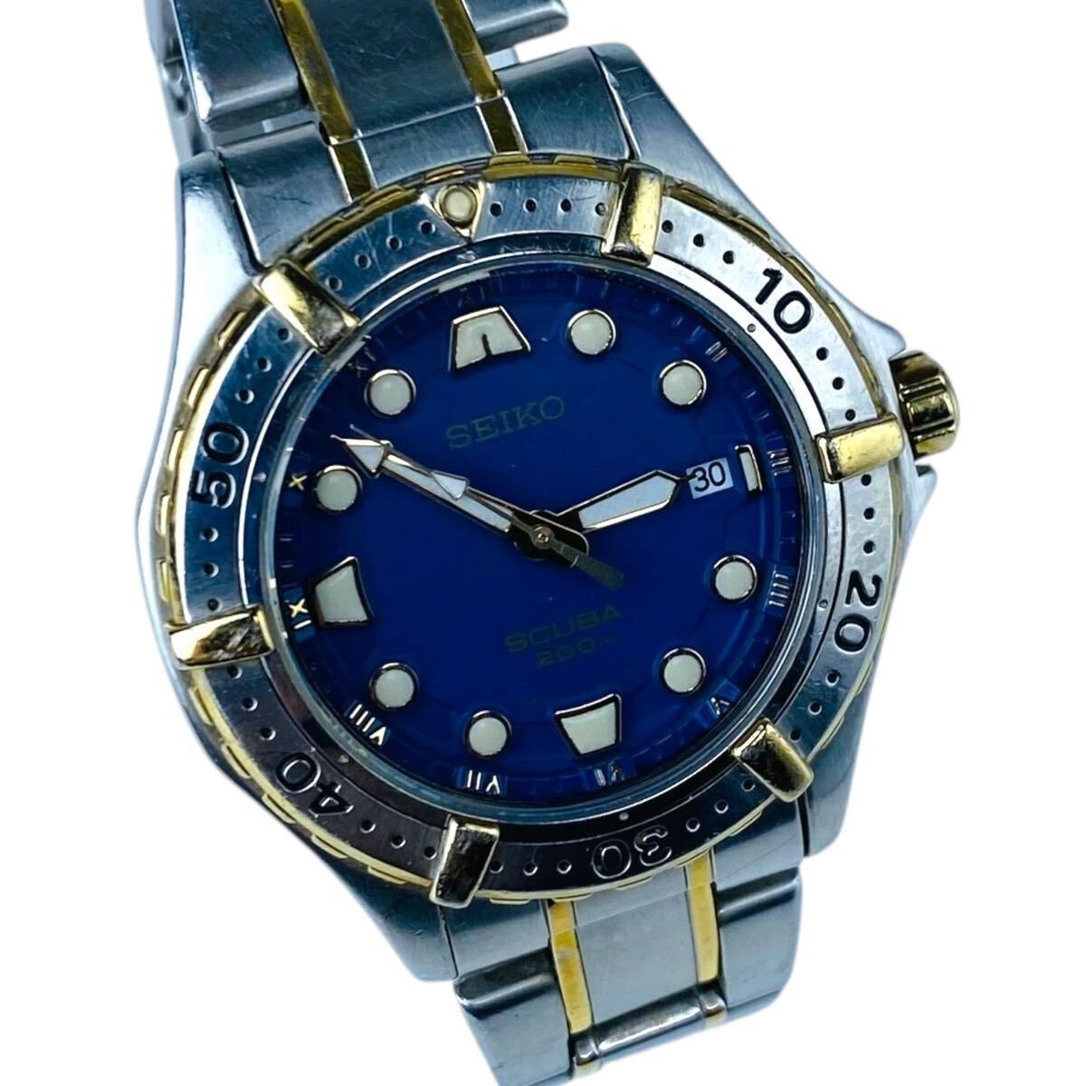 Seiko Scuba 200M 7N35-6060 Blue Dial Quartz Men