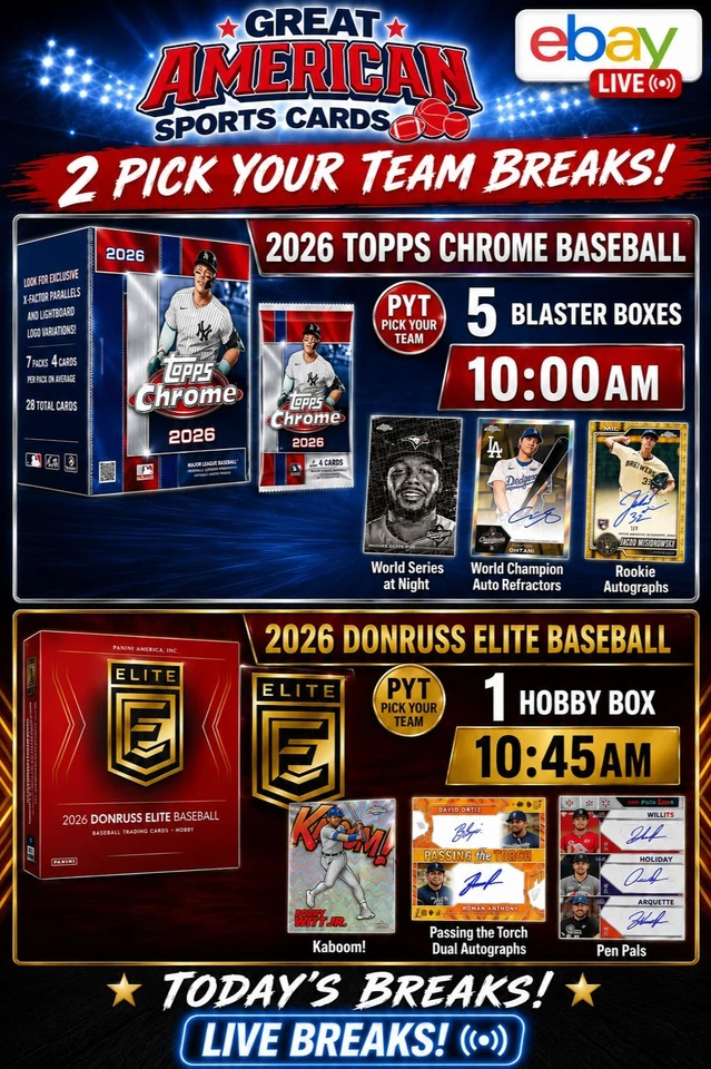 7-25-26 2026 Topps Chrome #115 and 2026 Donruss Elite #116
