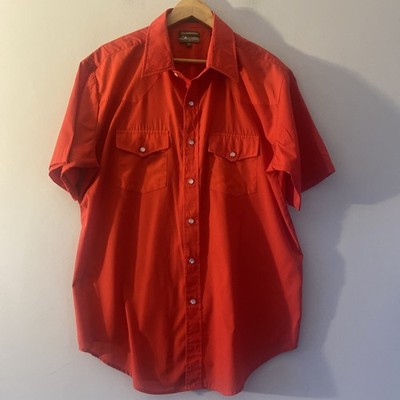 Plainsman Western Hemd XL Rot Kurzarm Cowboy 