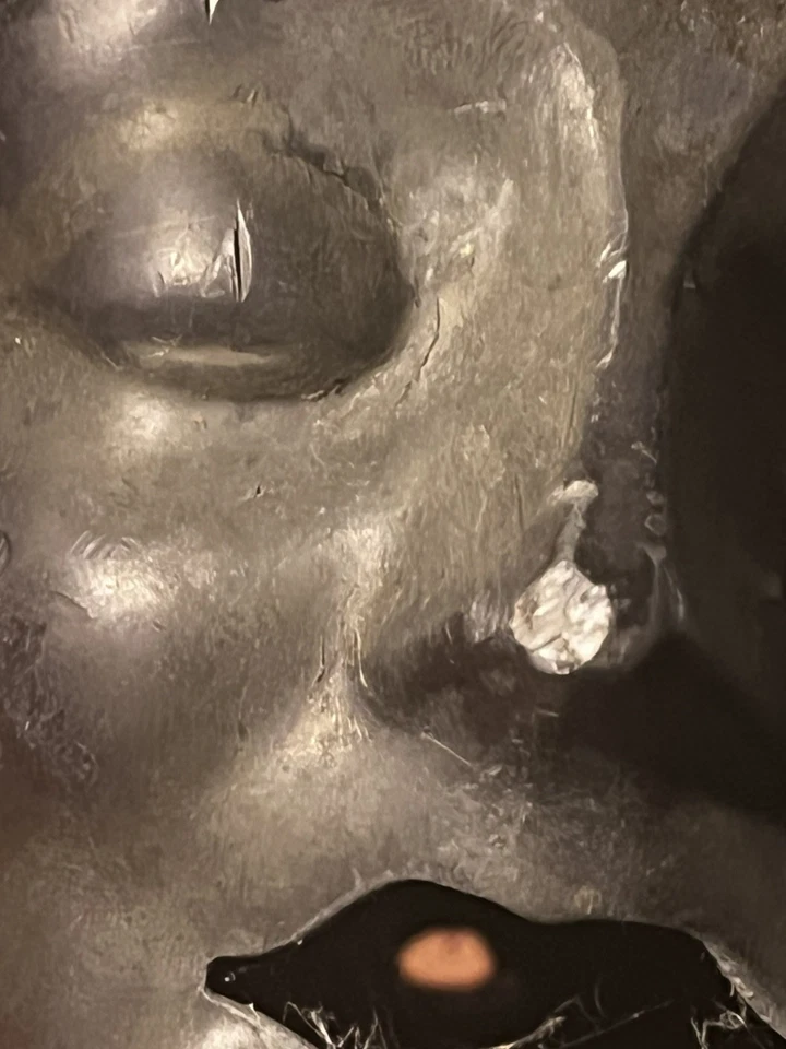 Art Deco 1920s Metal Statue Sculpture Fixture Decoration Woman Face Tobacciana - Image 2 of 4