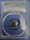 PR68 1963 90% SILVER ROOSEVELT DIME PCGS GRADED 10C PROOF COIN LIBERTY US PR 67