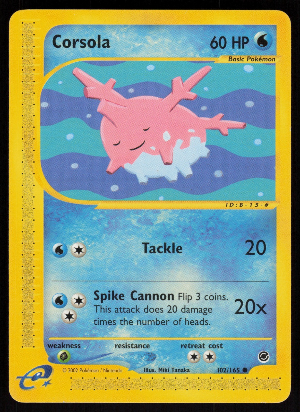 E-Reader Corsola 102/165 Expedition Miki Tanaka Pokemon TCG Card