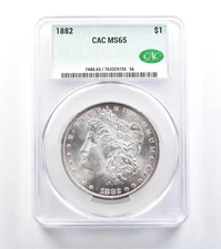 1882 Morgan Silver Dollar MS65 CAC CACg *0879