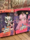 2 NOS VTG Super Star Barbie Ken 1550 1605 Mattel Movie Star Black 1988 80s NIB