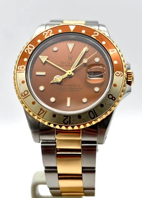 Rolex GMT-Master II Edelstahl Gold Rootbeer Tigerauge / Ref. 16713 - Bild 1 von 4