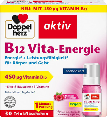 Doppelherz B12 Vita-Energie hochdosiert 450µg Vitamin B12 je Fläschchen 30 Stück