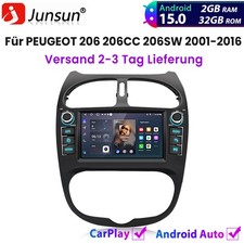 Android15 Autoradio Carplay GPS Navi BT FM per PEUGEOT 206 206CC 206SW 2001-2016