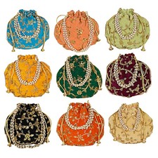 Lot's of Indian Velvet Purse Handbag Embroidery Wedding Pouch Bag for Women's.