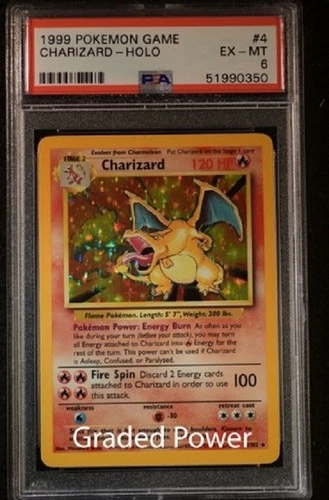 1999 Pokemon Base Set Unlimited CHARIZARD PSA 6 Holo 4/102 (0350)