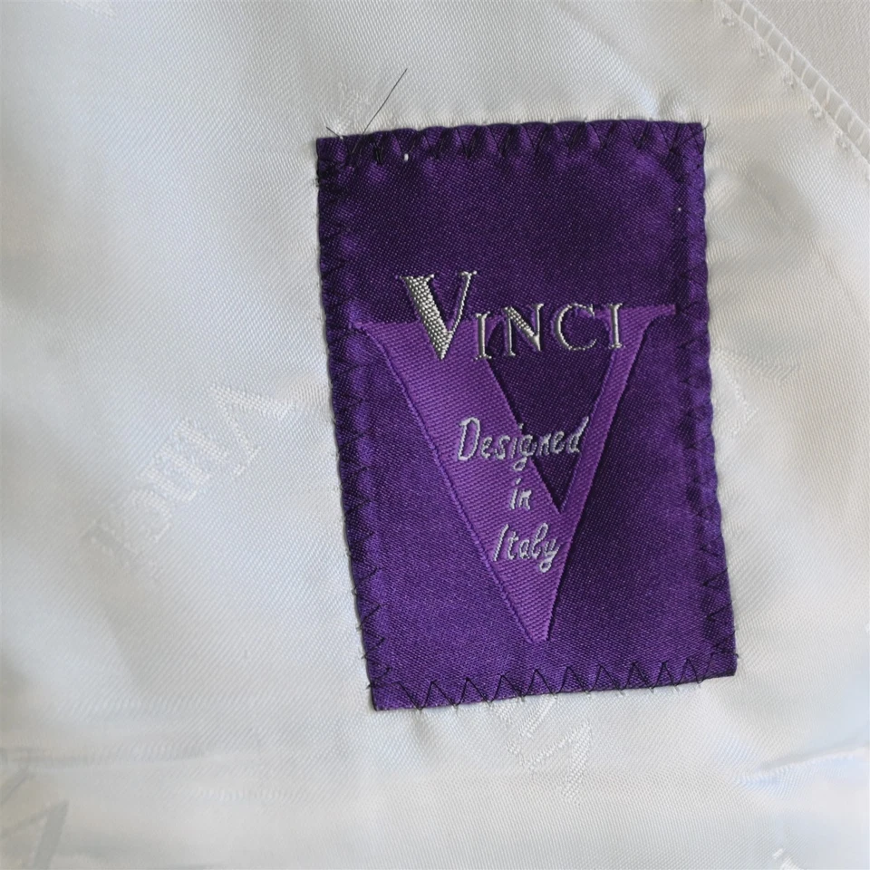 Vinci 44R 36x29 White Stretch Mens Jacket Pants Suit - Image 4 of 4
