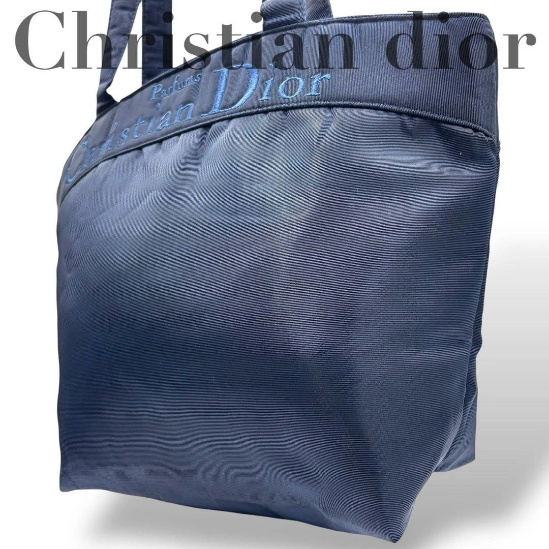 Sac fourre tout Christian Dior épaule nylon grande capacité bleu marine