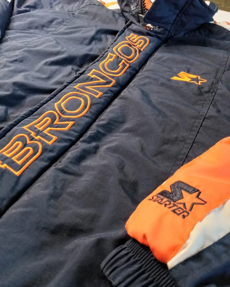 Denver Broncos Vintage Pro Line Starter Puffer Jacket Adult Size (L)!!! - Image 3 of 4