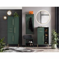 Garderoben MöBel Set Mit 80 Cm Spiegel In WaldgrüN Spiegel Paneel FlurmöBel