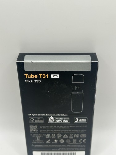 SK hynix Tube T31 1TB Stick Type SSD with DRAM | up to 1000MB/s | 10 Gbps | USB- - Afbeelding 2 van 3
