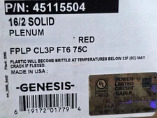 Southwire Genesis 4511 16/2C Solid Plenum Fire Alarm/Security Cable Red /100ft