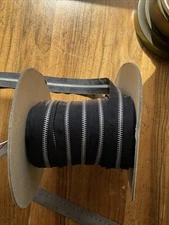 25 Yards #6 Black Cotton Aluminum Cotton Zipper Yardage