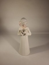 Vintage Louise Auger Canada Handmade Figurine, 5 1/2 Inches Tall Signed Reading