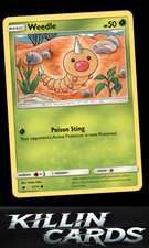 Weedle 1/111 Pokemon Common SM - Crimson Invasion Card LP