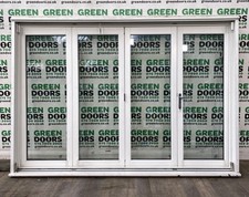 WOODEN BIFOLDING SLIDING DOORS PATIO EXTERNAL DOUBLE GLAZED WHITE BIFOLDS