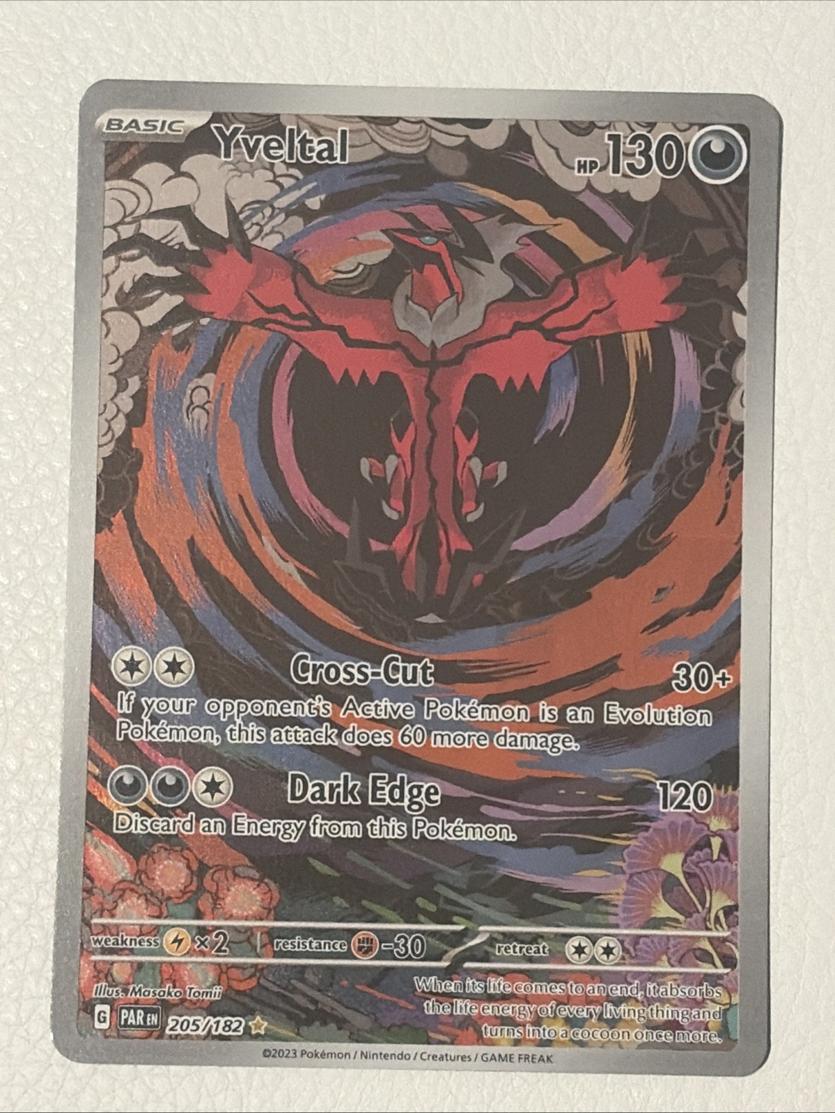 NM Yveltal 205/182 Illustration Rare AR Paradox Rift Scarlet Violet