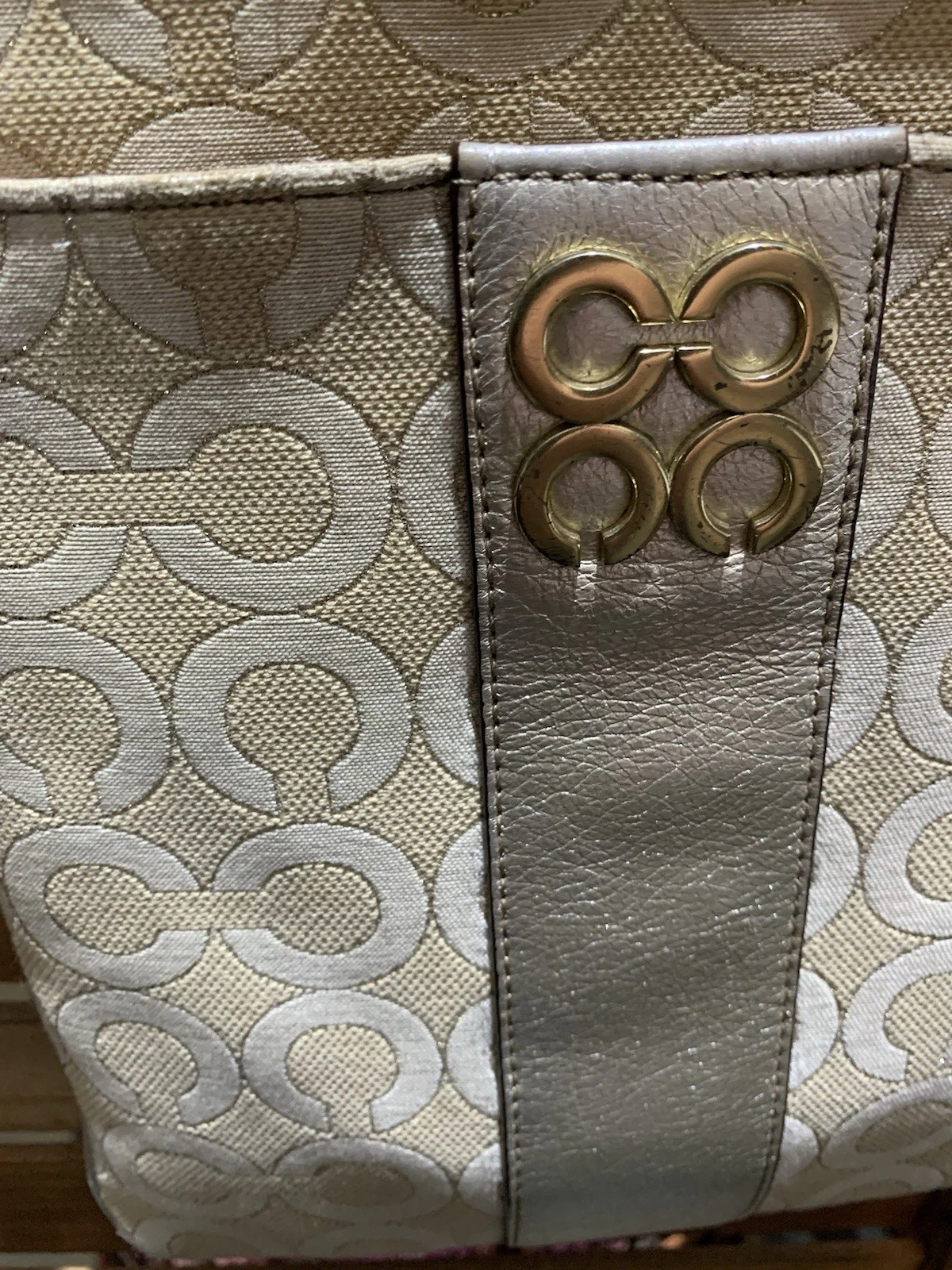 BORSA A TRACOLLA COACH G METALLIC JULIA SIGNATURE OPTIC ART SWINGPACK BORSA 45536