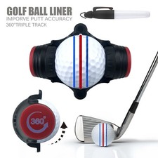 360� Ball Triple Track 3 Line Marker with Pen Golf Ball Marker Golf Mark Stencil