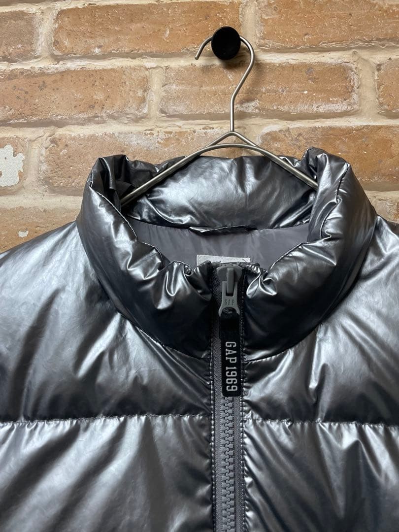 Old Gap GAP Down Vest Silver Silver Oversize XL - image 5