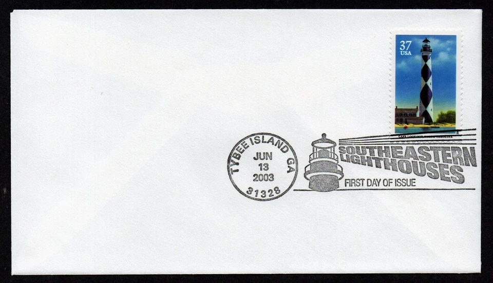USA, SCOTT # 3787-3791, SET OF 5 FDC COVERS - SOUTHEASTERN LIGHTHOUSES YEAR 2003 - Image 3 of 4