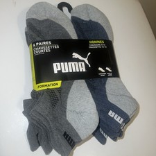 PUMA Mens 6 Pairs Pack Socks Low Cut Training Size 10-13 Shoe 8-12 Black Combo