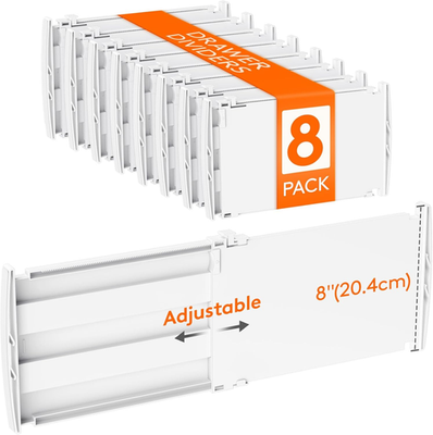 #ad 8quot; High 8 Pack Deep Drawer Dividers 13.8 22.5quot; Adjustable Dresser Drawer Divide $104.99