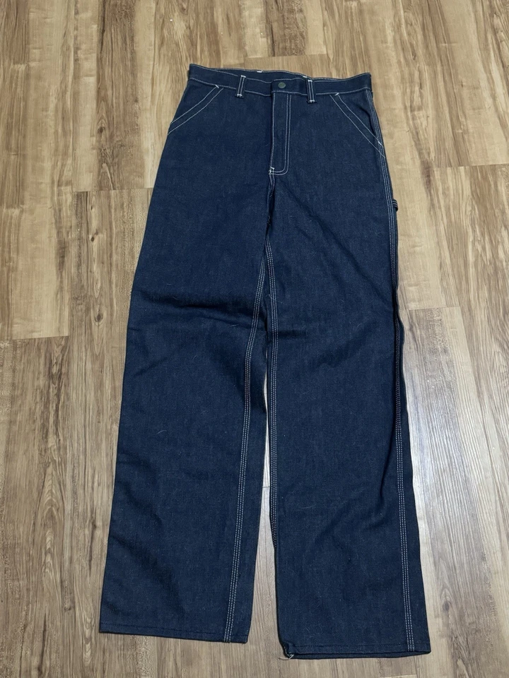 Vintage Rare 1970s Liberty Carpenter Pants NOS DEADSTOCK Dark Raw Denim 30x32 - Image 3 of 4