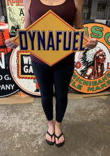 Antique Vintage Old Style Sign Dynafuel Motor Oil Made in USA